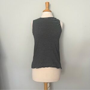 Lululemon Dark Gray White Striped Muscle Tank Top Sleeveless Shirt